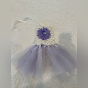 Lilac  and white Tutu Dress size newborn